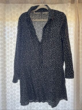 Women’s Black Polka Dot Shirt Dress